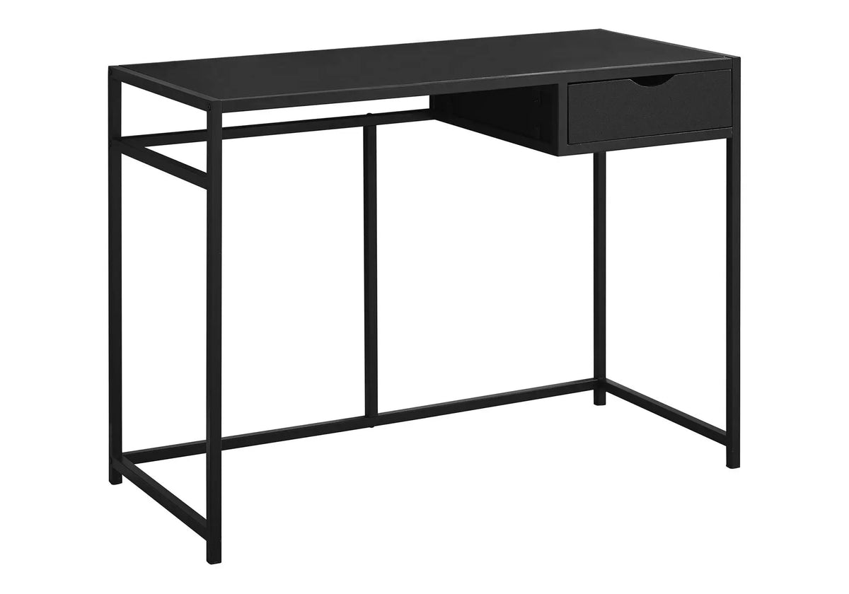Laptop Computer Desk | 1 Storage Drawer | Slender Metal Frame | Space-Saving Contemporary Design