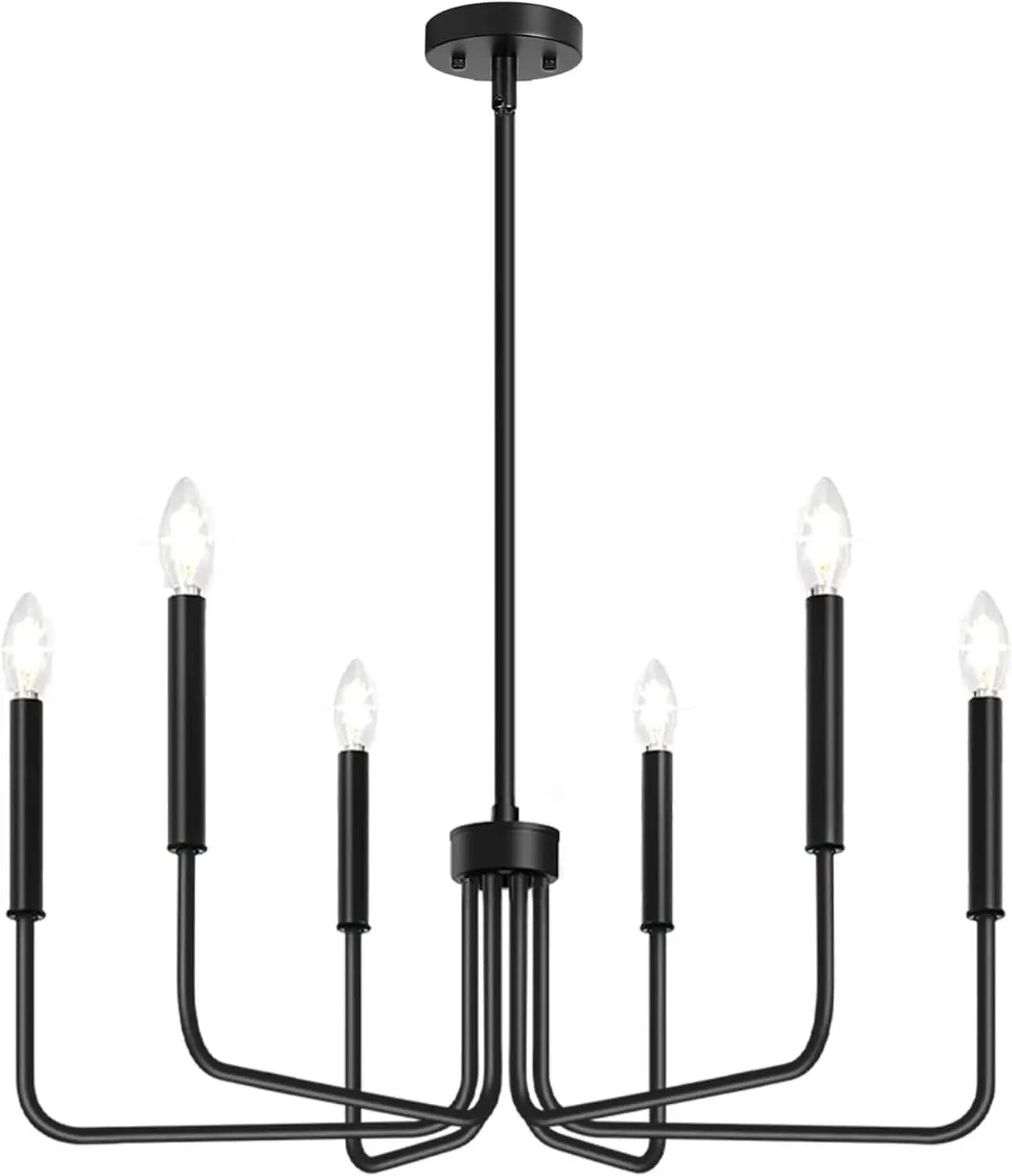 Black Six Light Farmhouse Chandelier For Dining Room from PriceLows™