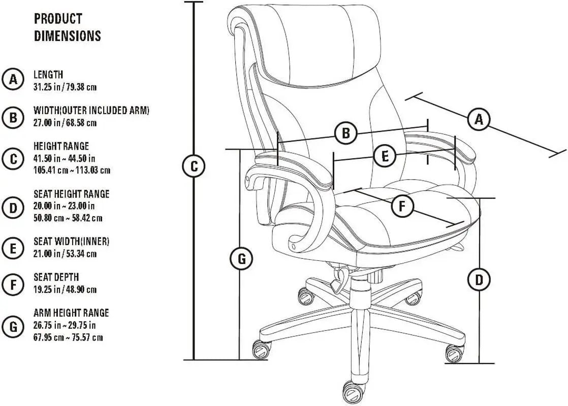 Bellamy Executive Office Chair With Memory Foam Cushions Brown Bonded Leather from PriceLows™