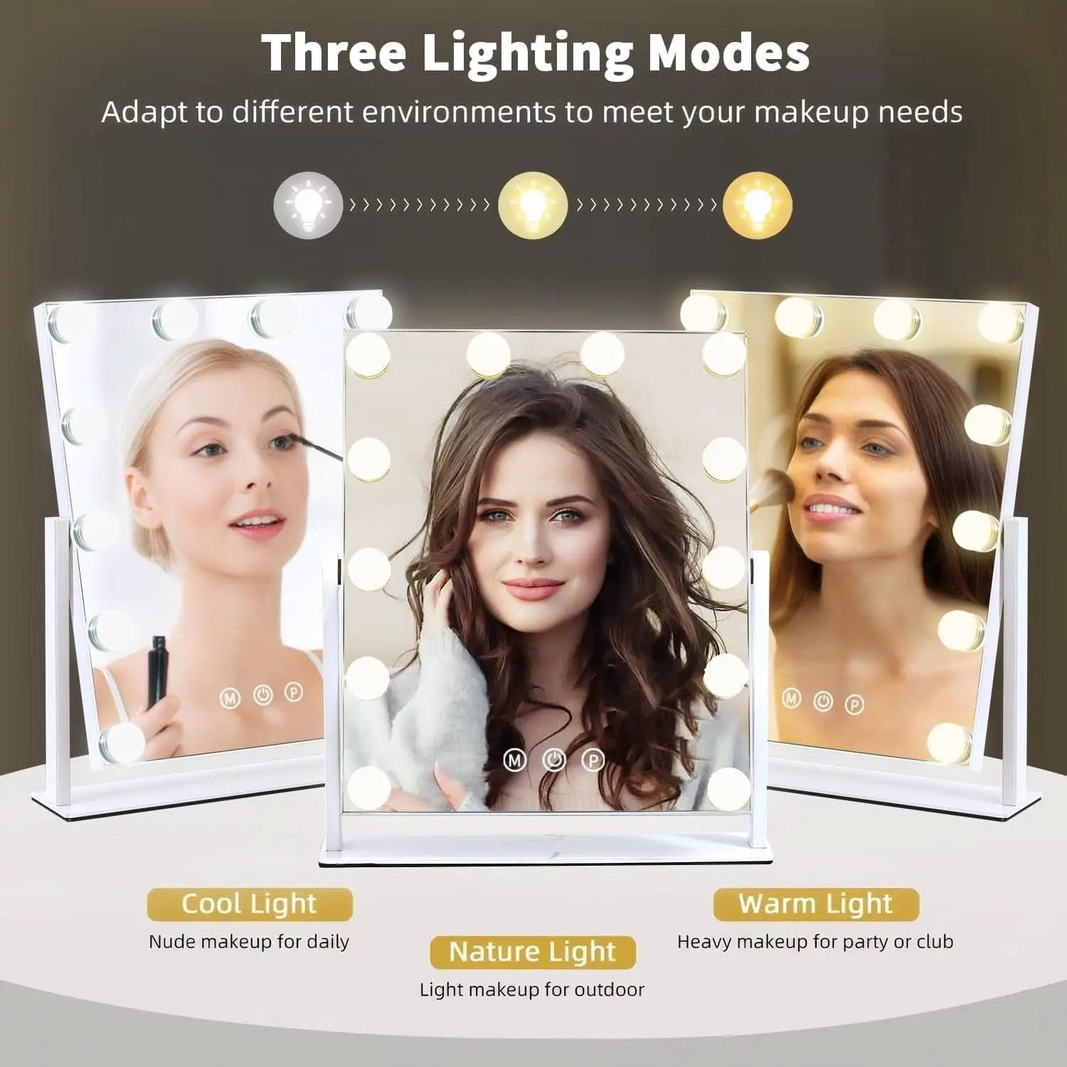 13 By 11 Lighted Makeup Vanity Mirror 12 Dimmable Bulbs from PriceLows™