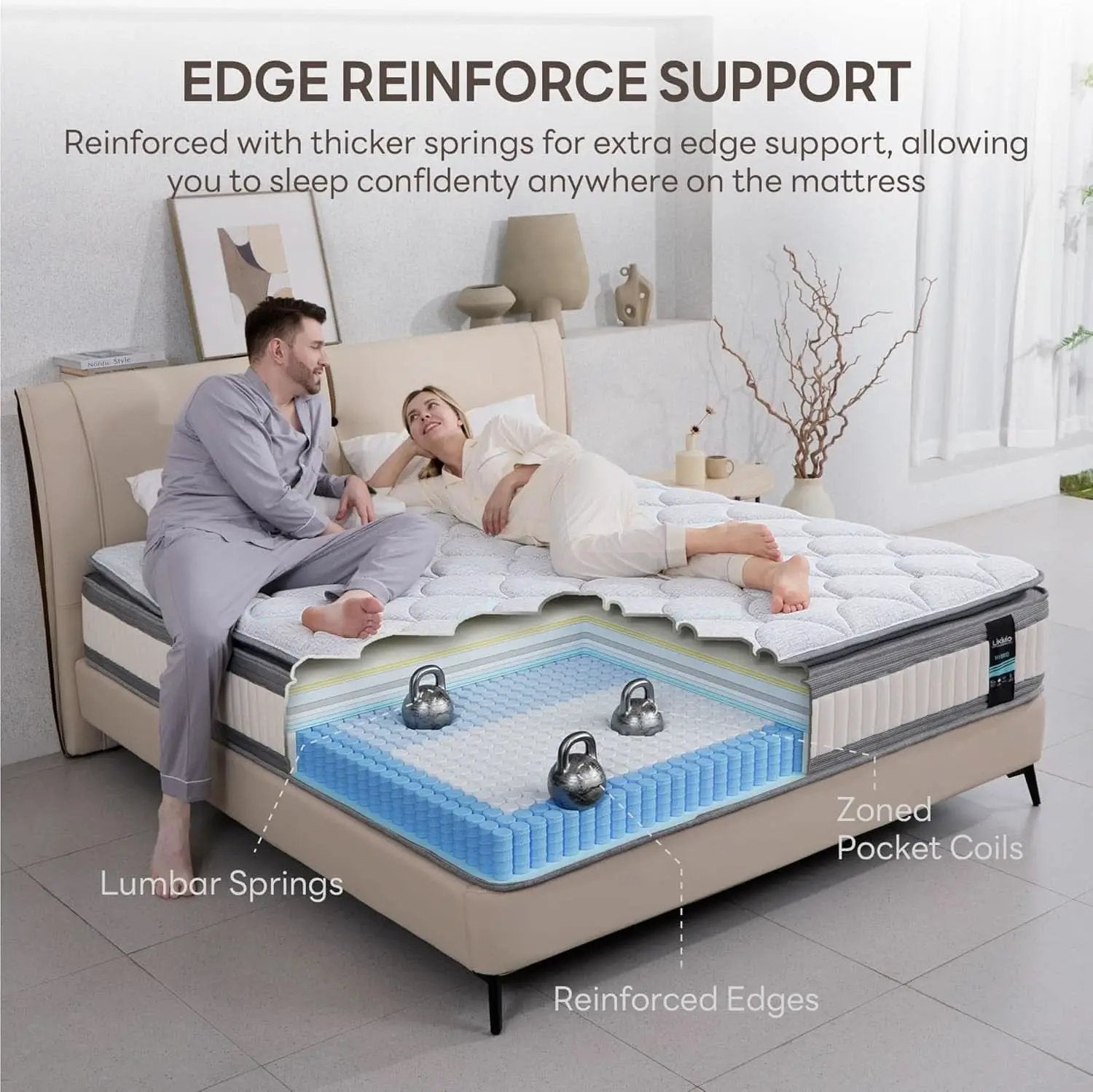 Full Gel Memory Foam Mattress TenInch Zoned Pressure Relief from PriceLows™
