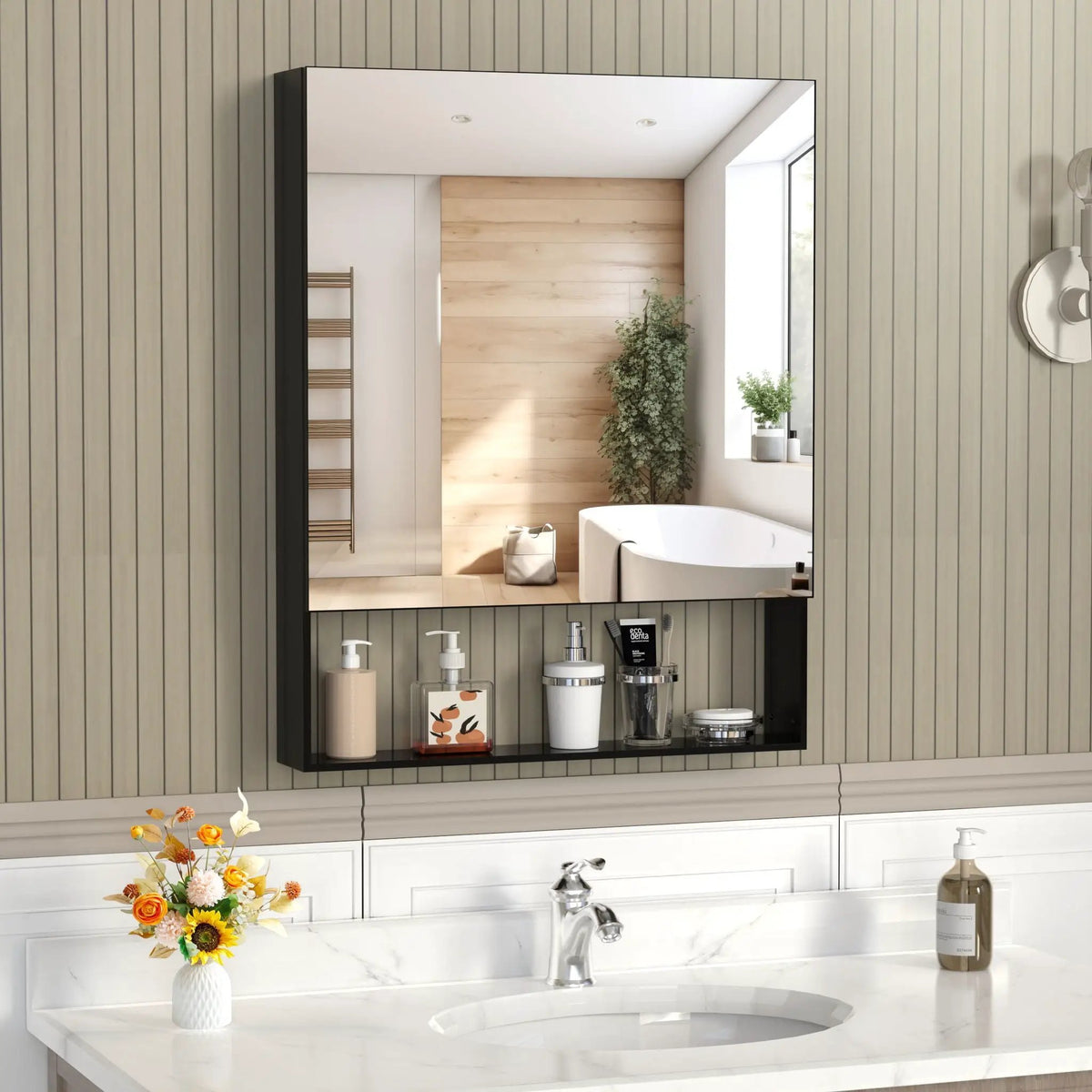 Aluminum Medicine Cabinet With Mirror | Concealed Storage | Rust-Resistant | Formaldehyde-Free