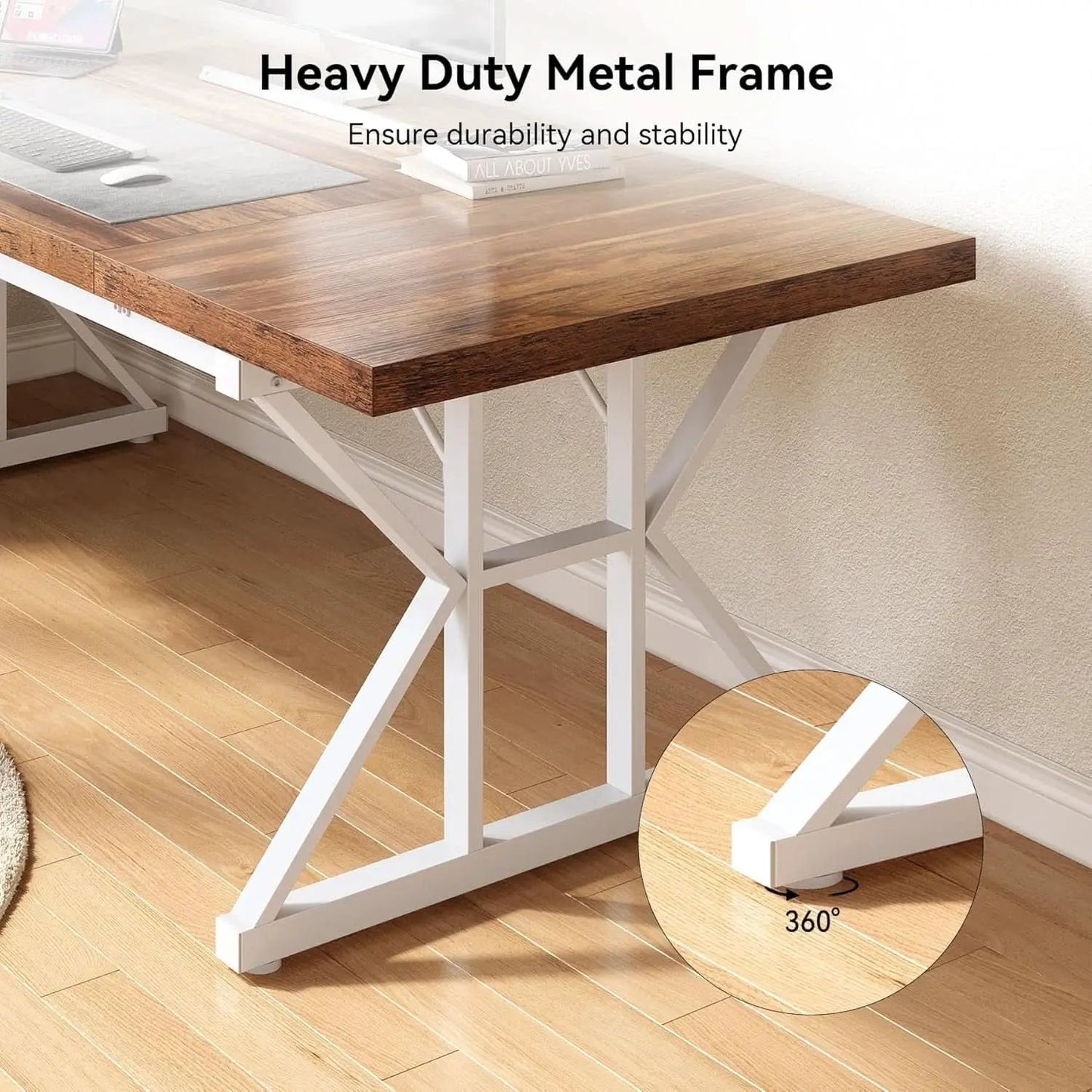Spacious 70.8 Inch Wooden Executive Desk For Home Office from PriceLows™