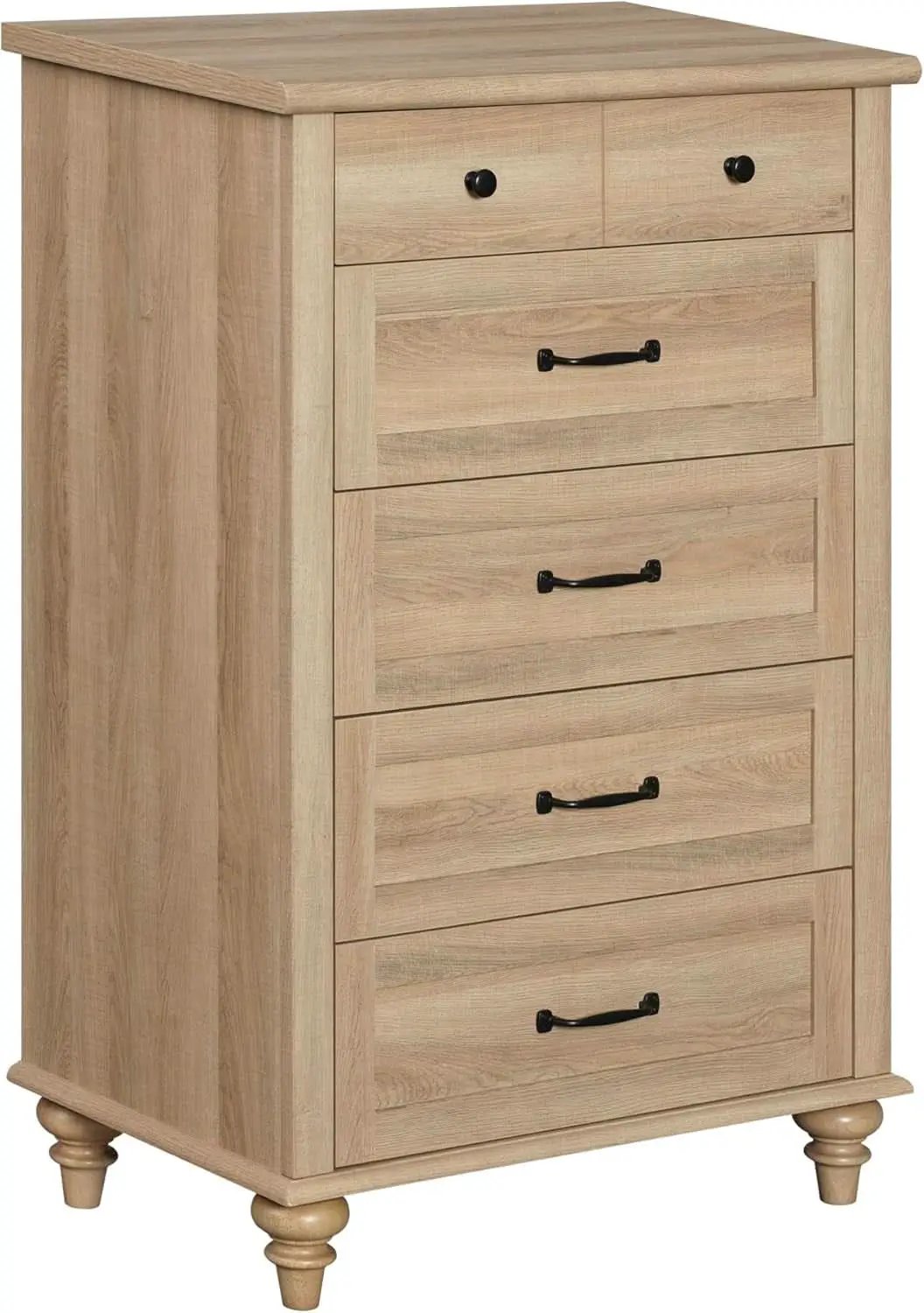 Oak Midcentury Dresser Five Drawers Storage Organizer from PriceLows™