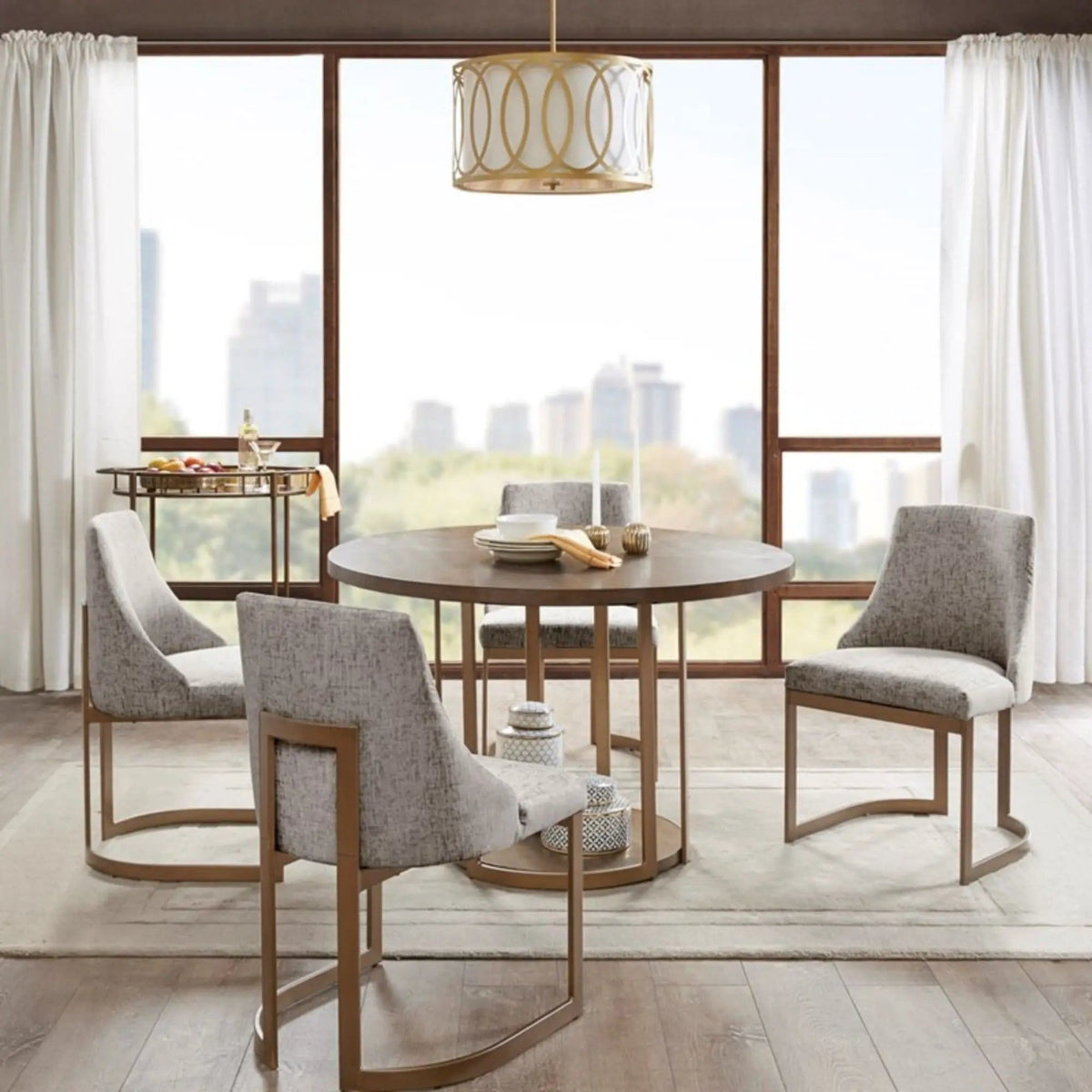 Contemporary Modern Accent Dining Chairs (Set of 2) | 2 Pieces | Metal | Dining Room