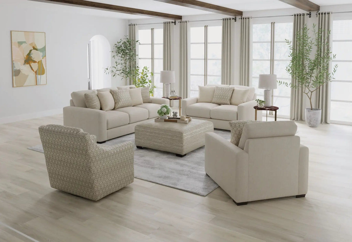 Hyde Park Fabric Swivel Chair | 34 x 37 x 37 in | Chenille & Fabric | Beige