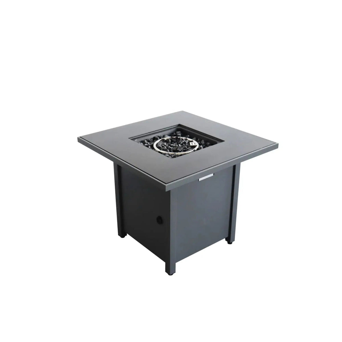 Gray Fire Pit Table | Push-Button Ignition | Robust Steel | Propane Or Natural Gas