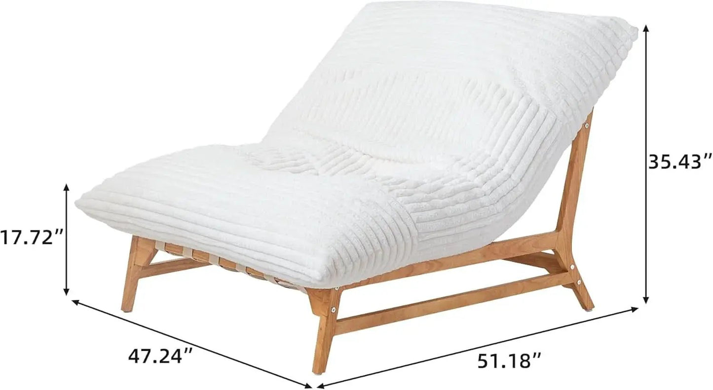 Modern 47.24 Inch Beige Oversized Chaise Lounge Chair from PriceLows™
