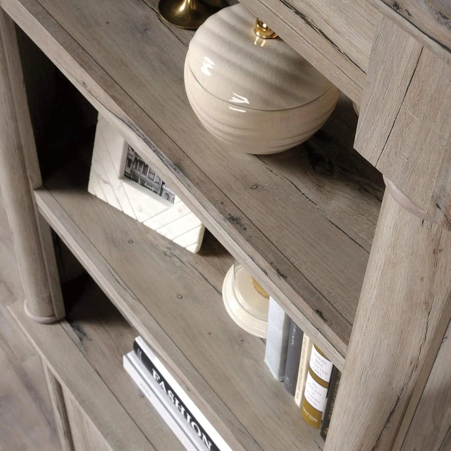 Palladia Library With Doors Bookcase Split Oak 71H from PriceLows™