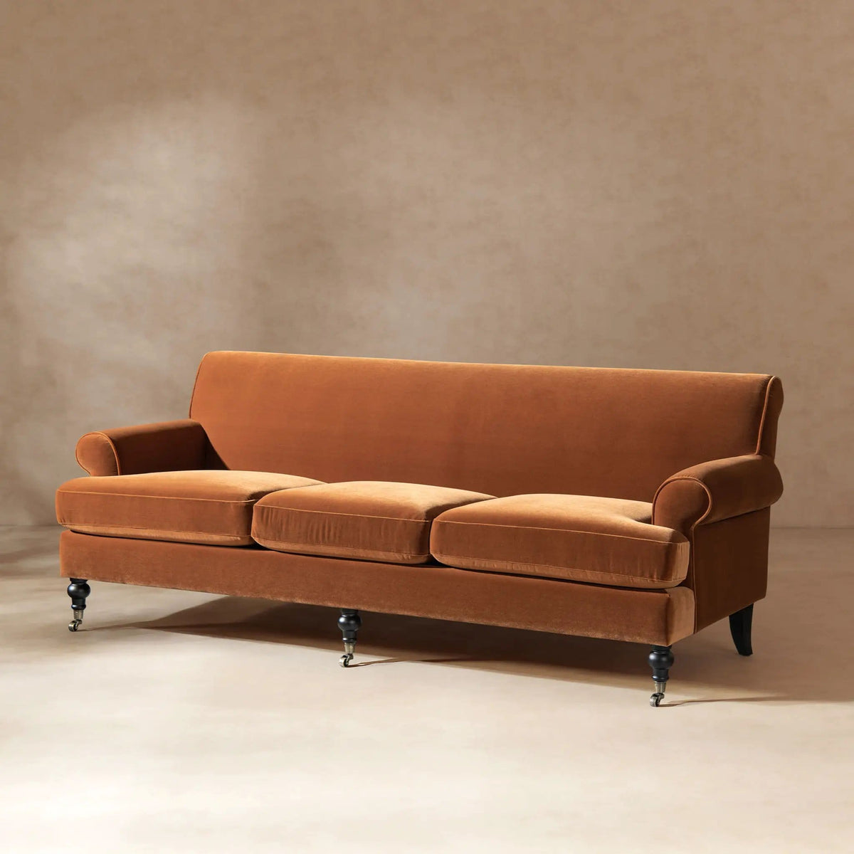 Alana Lawson Modern Three Cushion Tightback Sofa | 3 Pieces | Solid Wood & Plywood | Living Room