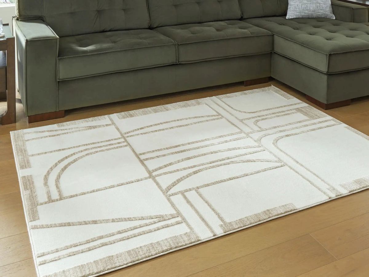Farongrove Area Rug | 95 x 122 Inch | Geometric Pattern | Contemporary Style