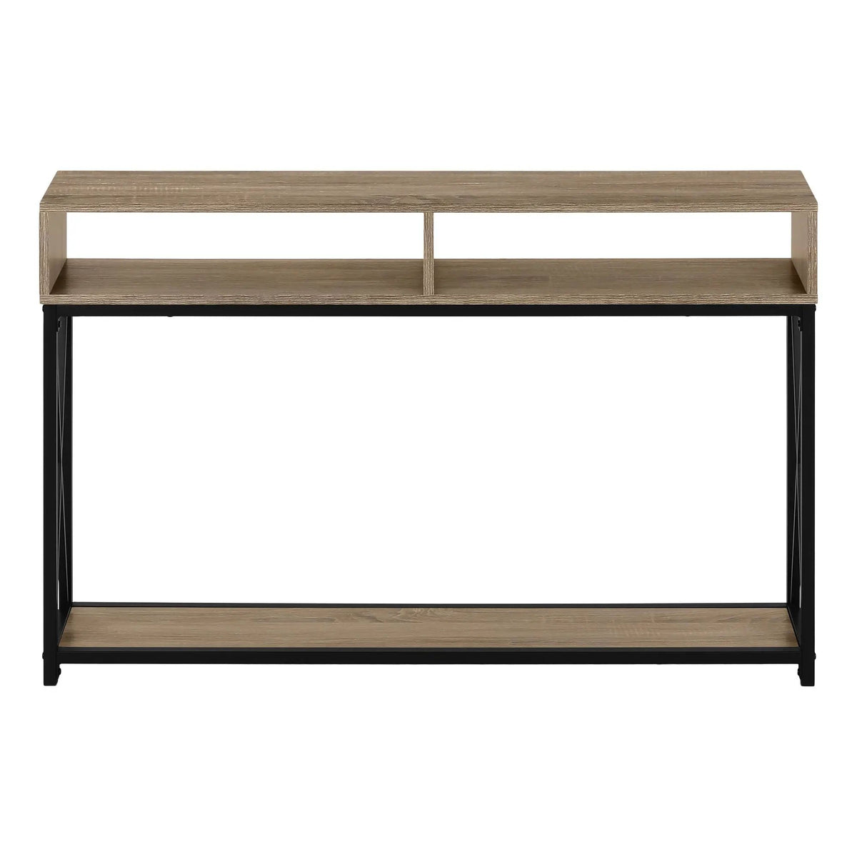 Wood-Look Entryway Console Table | 47.25 Inch Width | Metal X-Frame | Contemporary Design