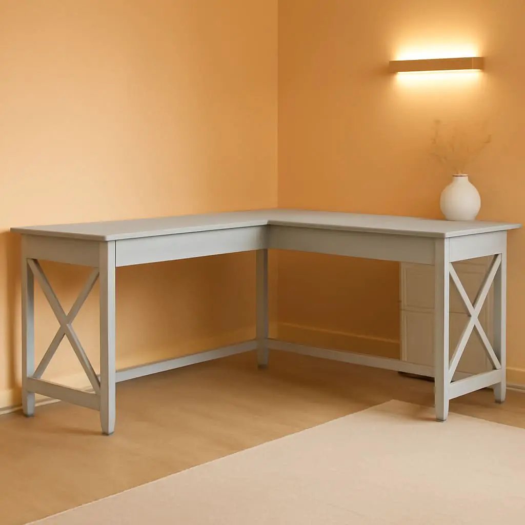 Bush Furniture Key West 60W L Shaped Desk Cape Cod Gray from PriceLows™