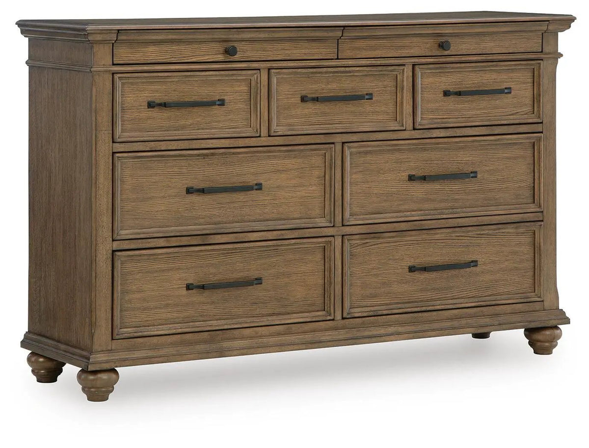 Karallin Dresser | 63.88 Inch Width | Oak Veneer | Natural Wood Grain