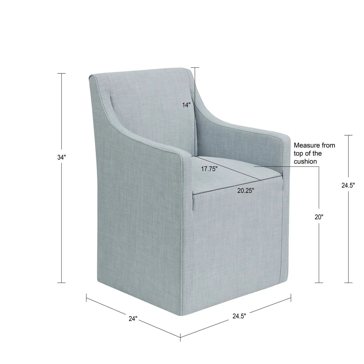 Traditional Dining Armchair | Upholstered | Fully Assembled | Gray
