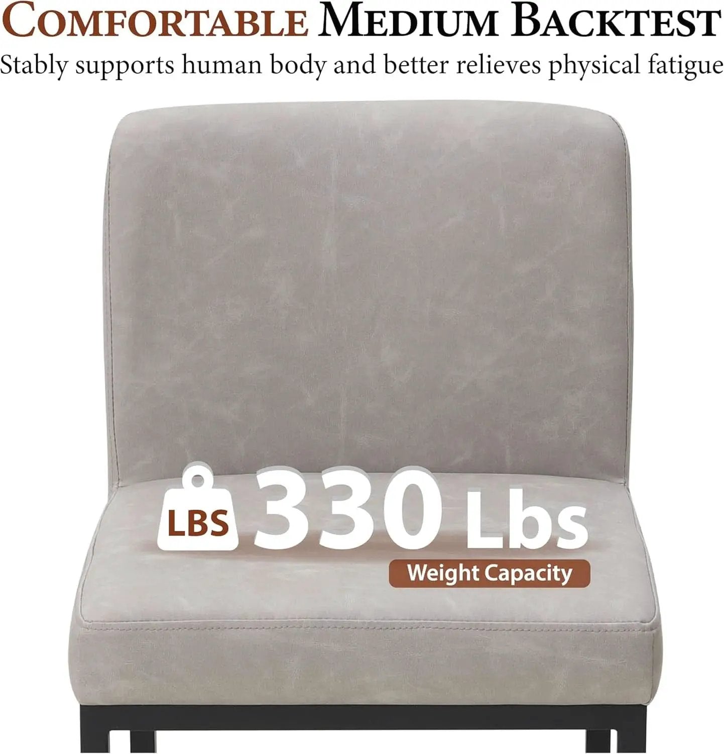 Set Of 4 Counter Height Bar Stools PU Leather With Back from PriceLows™