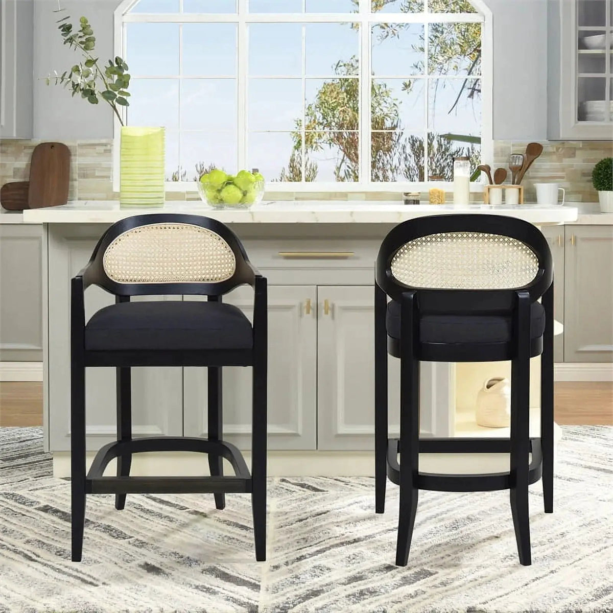 Americana Counter Stool | Mid-Century Modern | Cane Back | Kiln-Dried Wood Frame