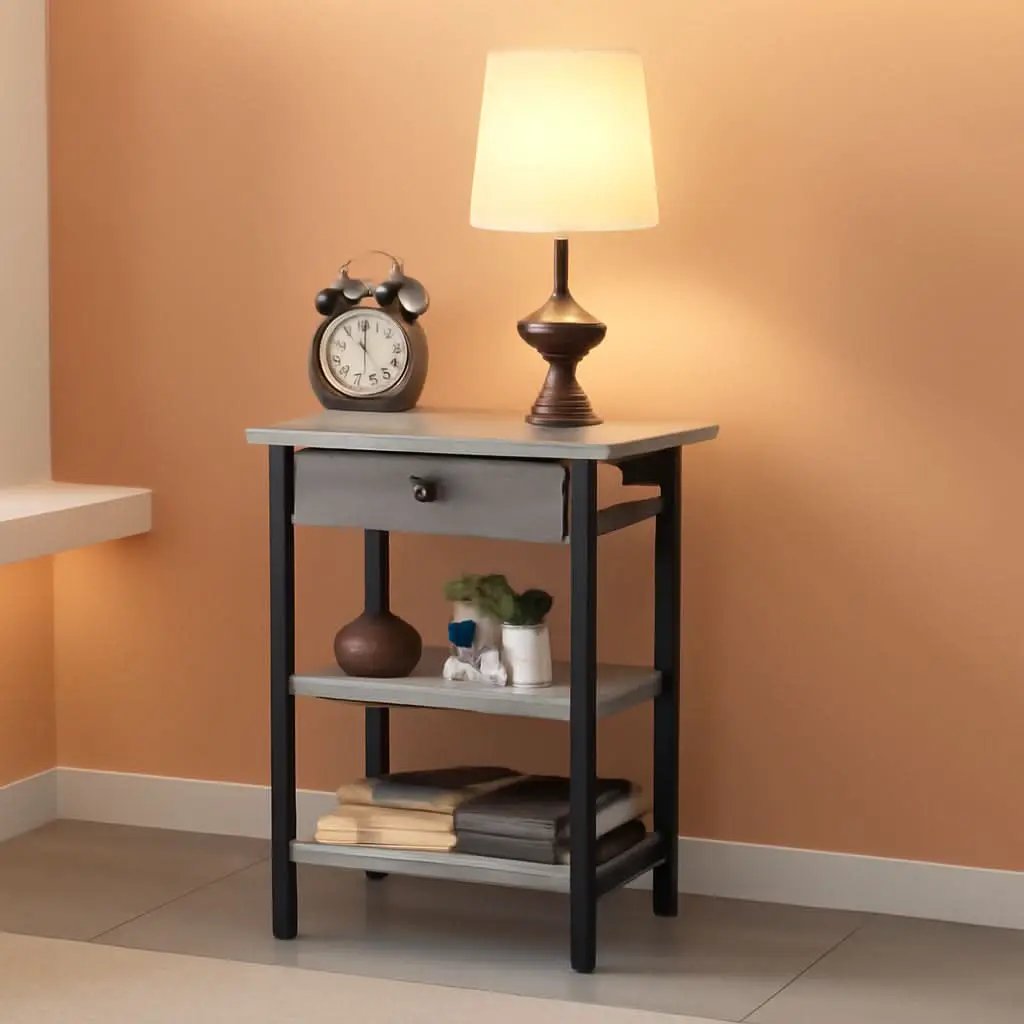 End Table With Vertical Charging Station And USB Outlets Greige from PriceLows™
