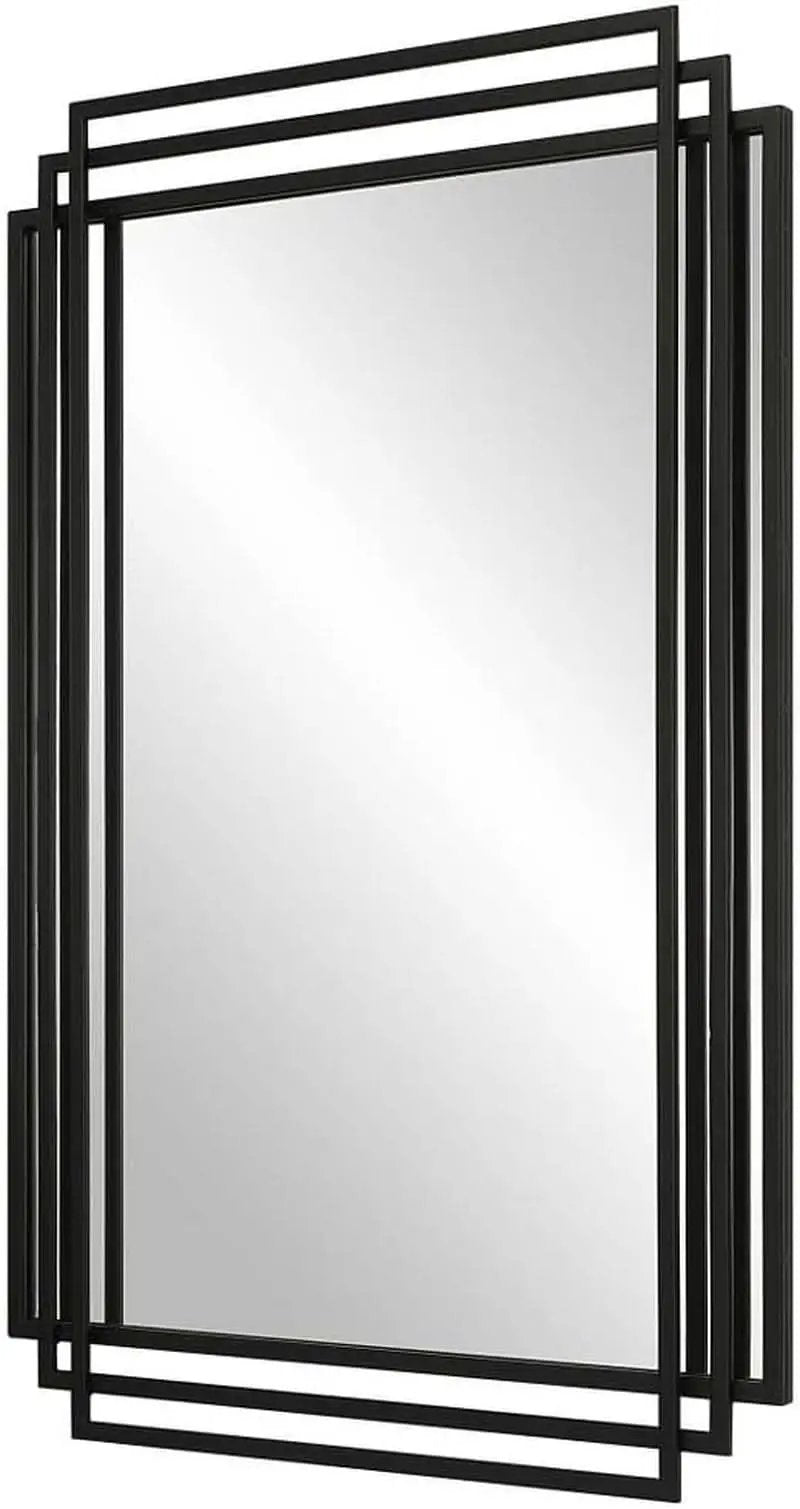 Amherst Matte Black Iron Mirror 36.5 Tall 23.75 Wide from PriceLows™