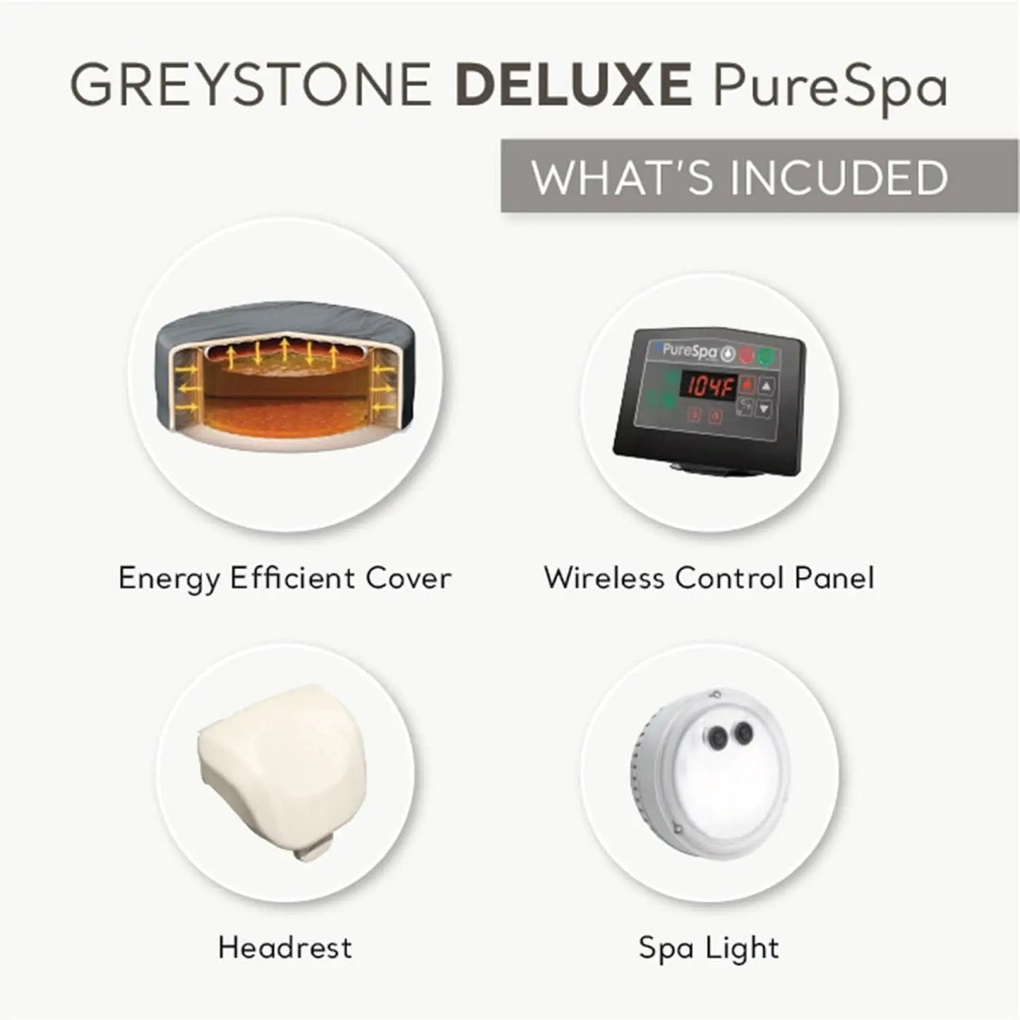 Greystone Deluxe 4 Person Inflatable Hot Tub With Wireless from PriceLows™