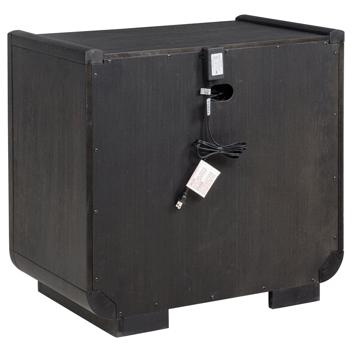Leandro 2-drawer LED Nightstand with USB Burnished Nightstands w/ Charging Station | 28 x 17 x 26.5 in | 2-Drawer | Black