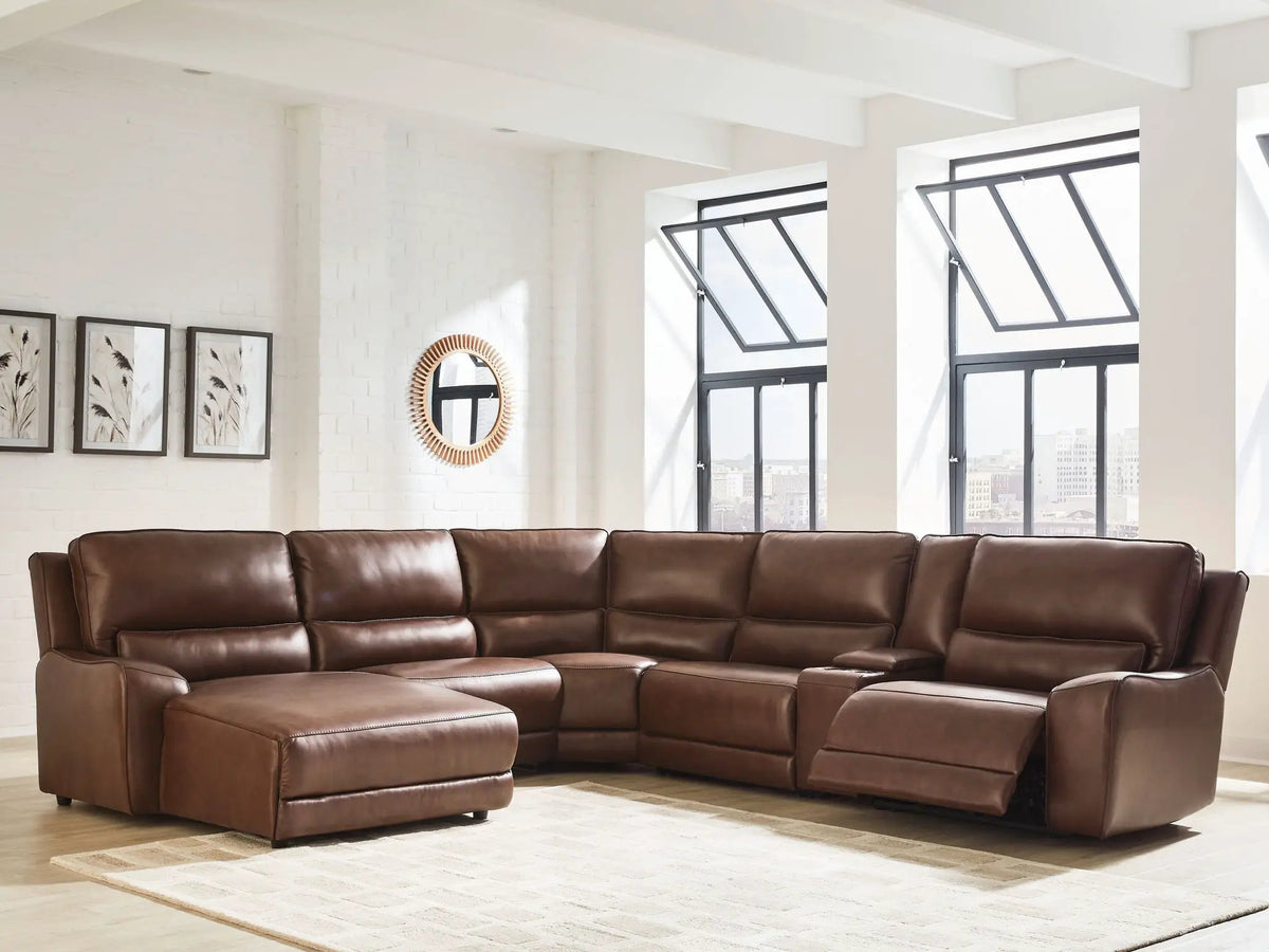 DeepWakes Power Reclining Sectional | Chaise Included | Ultra-Stylish Design | 130 Inch Length