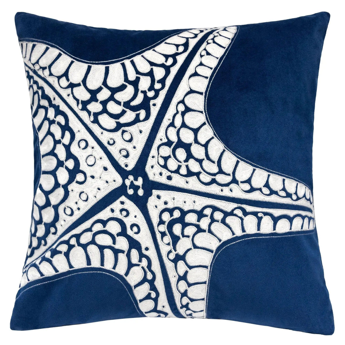 Seastar Starfish Pillow With Hidden Zipper (Set of 2) Indigo | Accent Pillow | Velvet & Polyester | Living Room