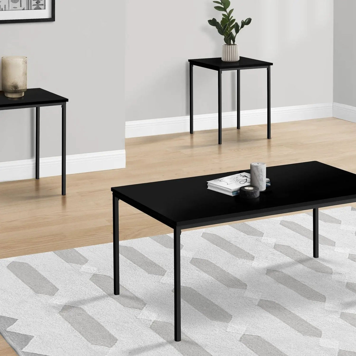 Coffee And End Table Set | Set Of 3 | Contemporary Design | High-Density Laminate Tops