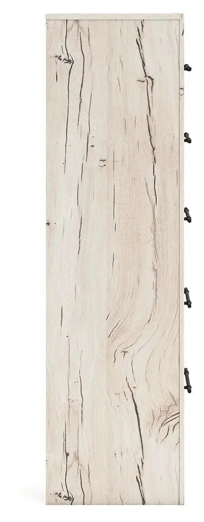 Lawroy Five Drawer Chest | 31.73 x 15.31 x 54.02 in | Engineered Wood & Linen | Light Natural