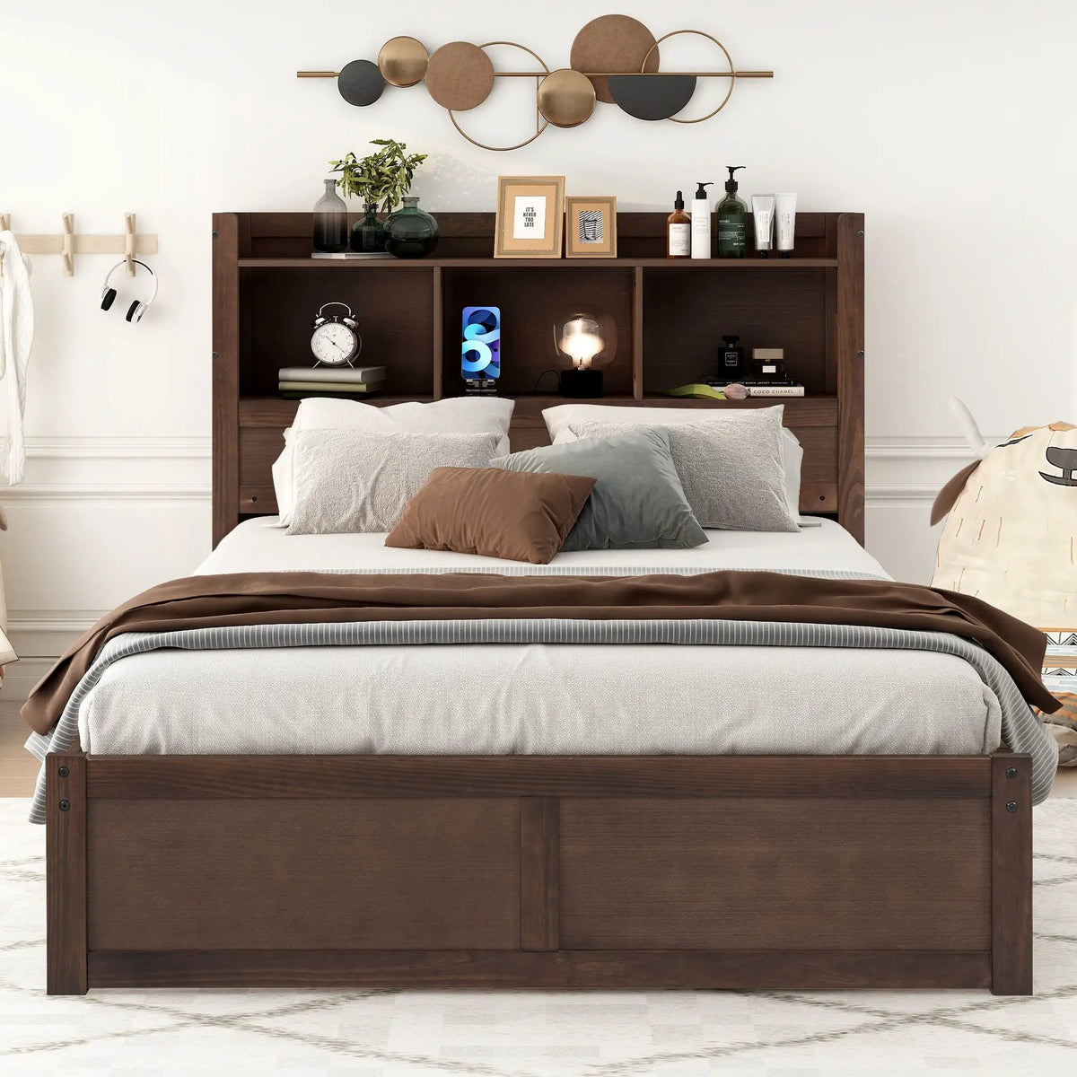 Storage Platform Bed | Solid Pine Wood | Trundle Base | 2 Drawer Storage