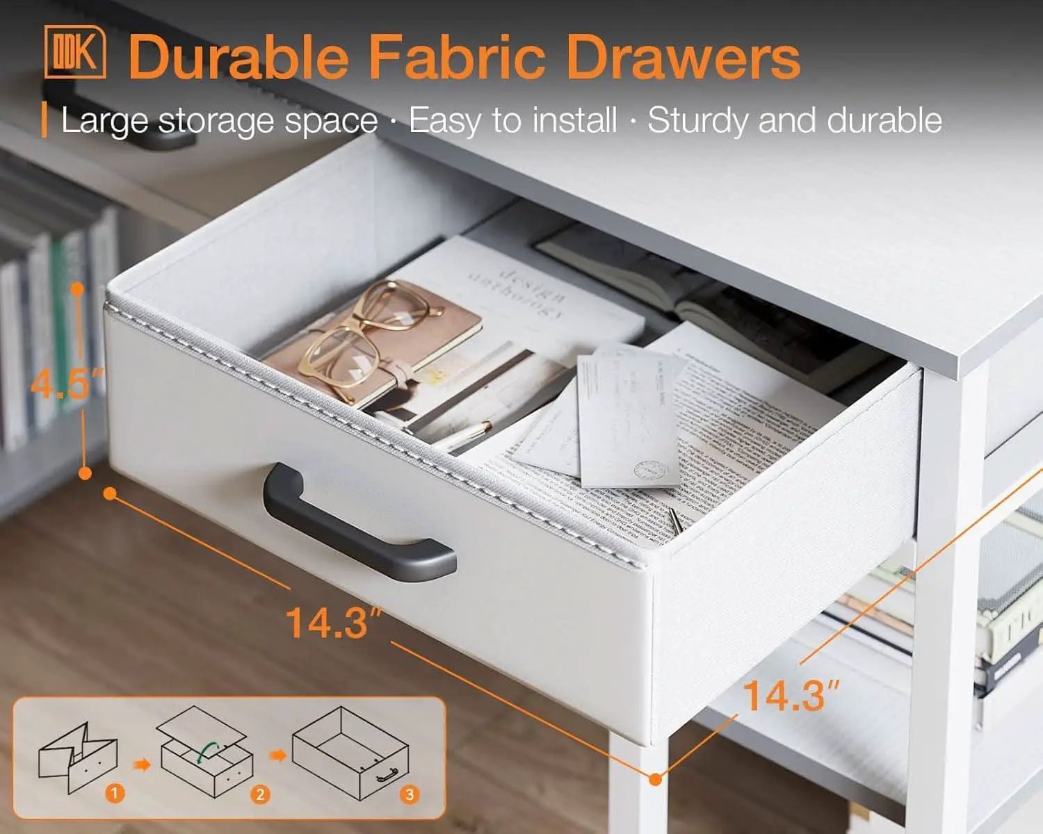 White 48 Inch Contemporary Premier Desk With Drawers from PriceLows™
