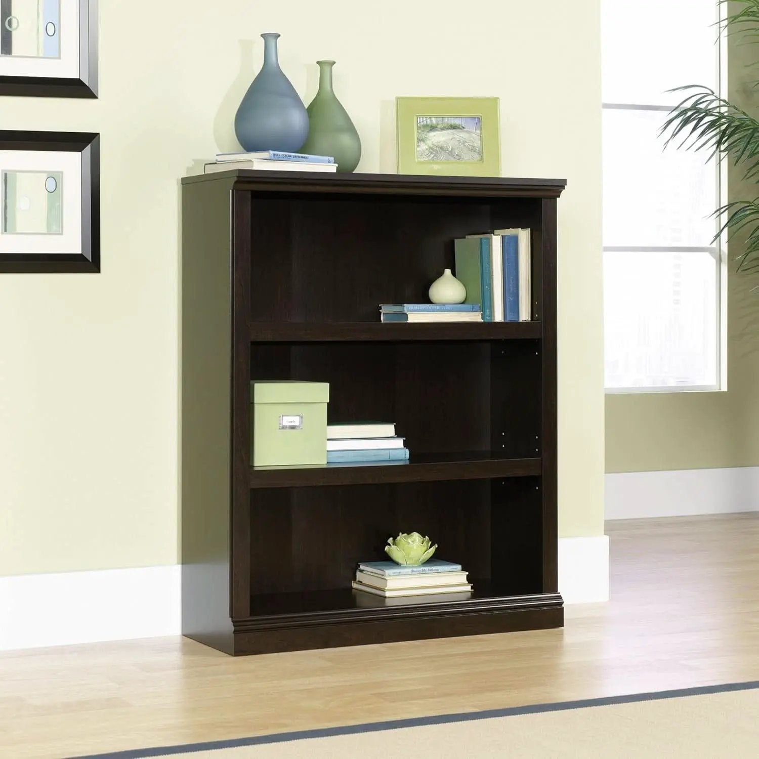 Three Shelf Bookcase In Jamocha Wood Finish 35.28In L 13.23In W 43.78In H from PriceLows™