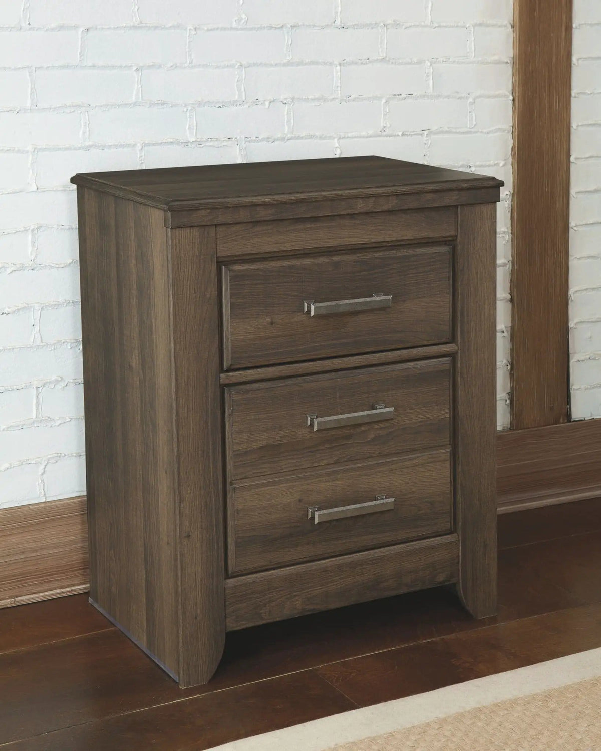 Juararo Two Drawer Night Stand Accent Nightstand | 24.06 x 15.79 x 29.21 in | Engineered Wood & Mdf | Dark Brown