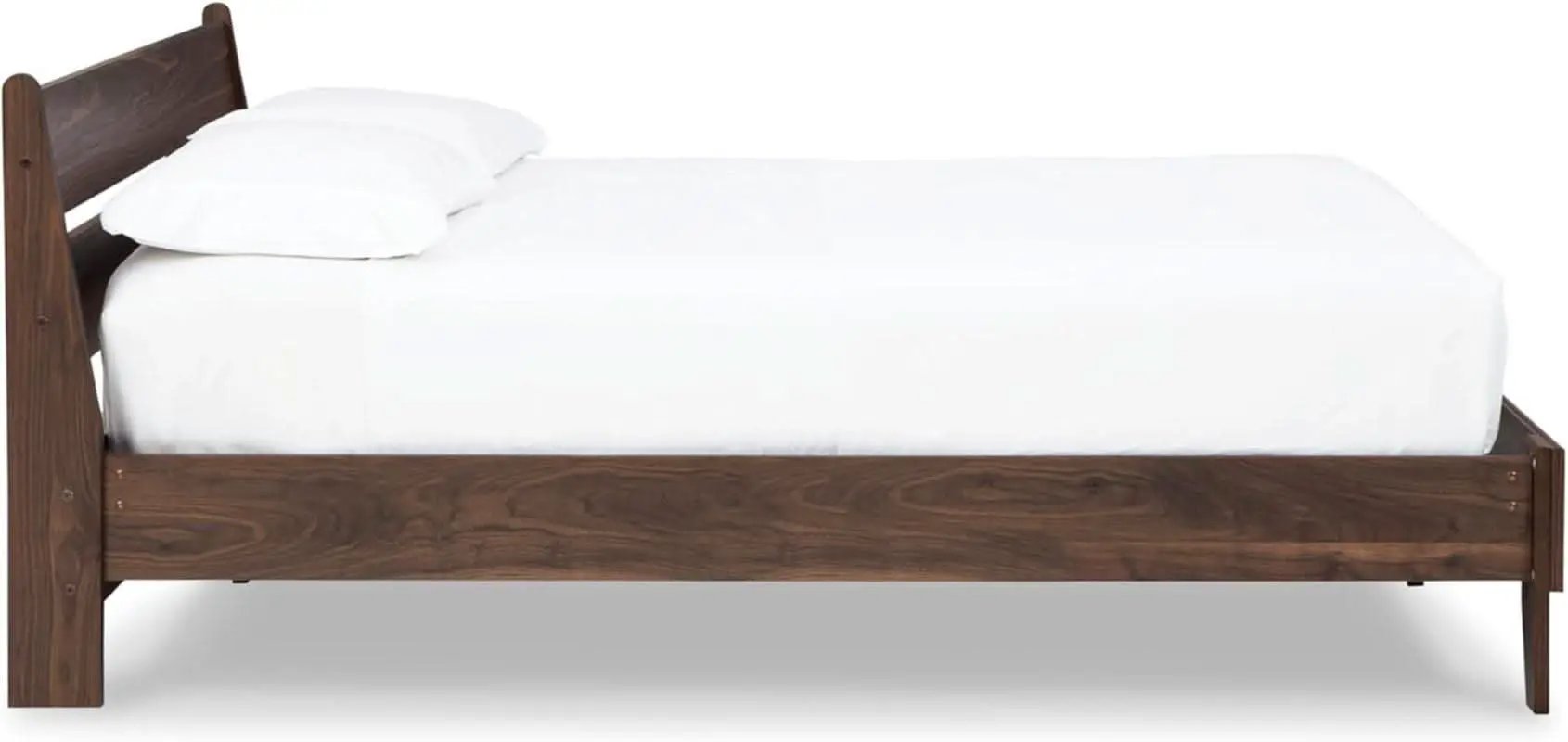 Queen Panel Platform Bed Dark Brown Walnut Storage from PriceLows™