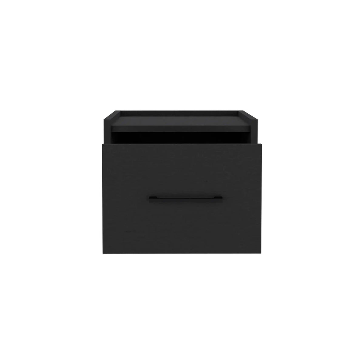 Floating Nightstand, Space Saving Design With Handy Drawer And Surface - | 13.2 x 13.8 x 9.8 in | Wood | Black