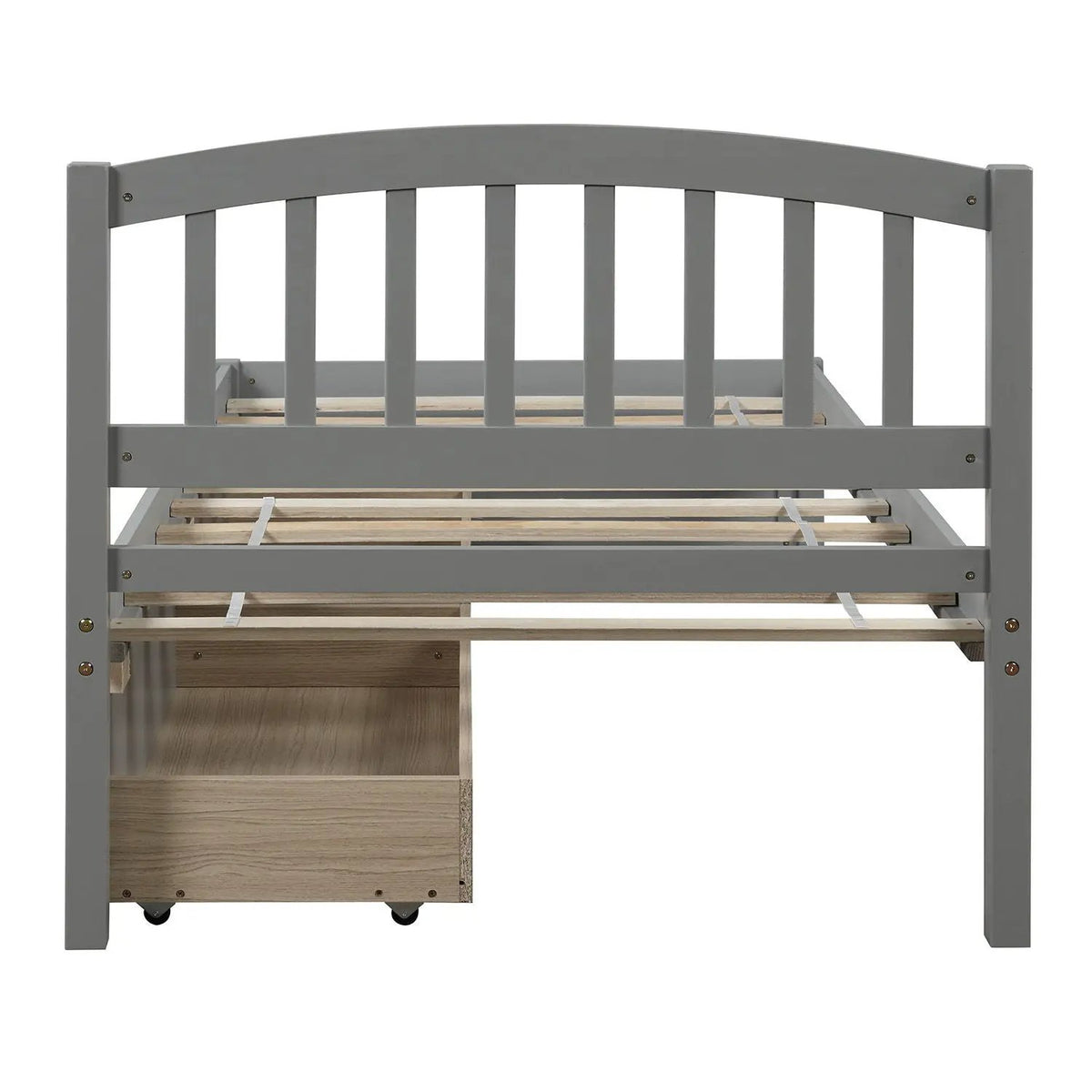 Platform Storage Bed | Wood Frame | Two Drawers | Headboard And Footboard