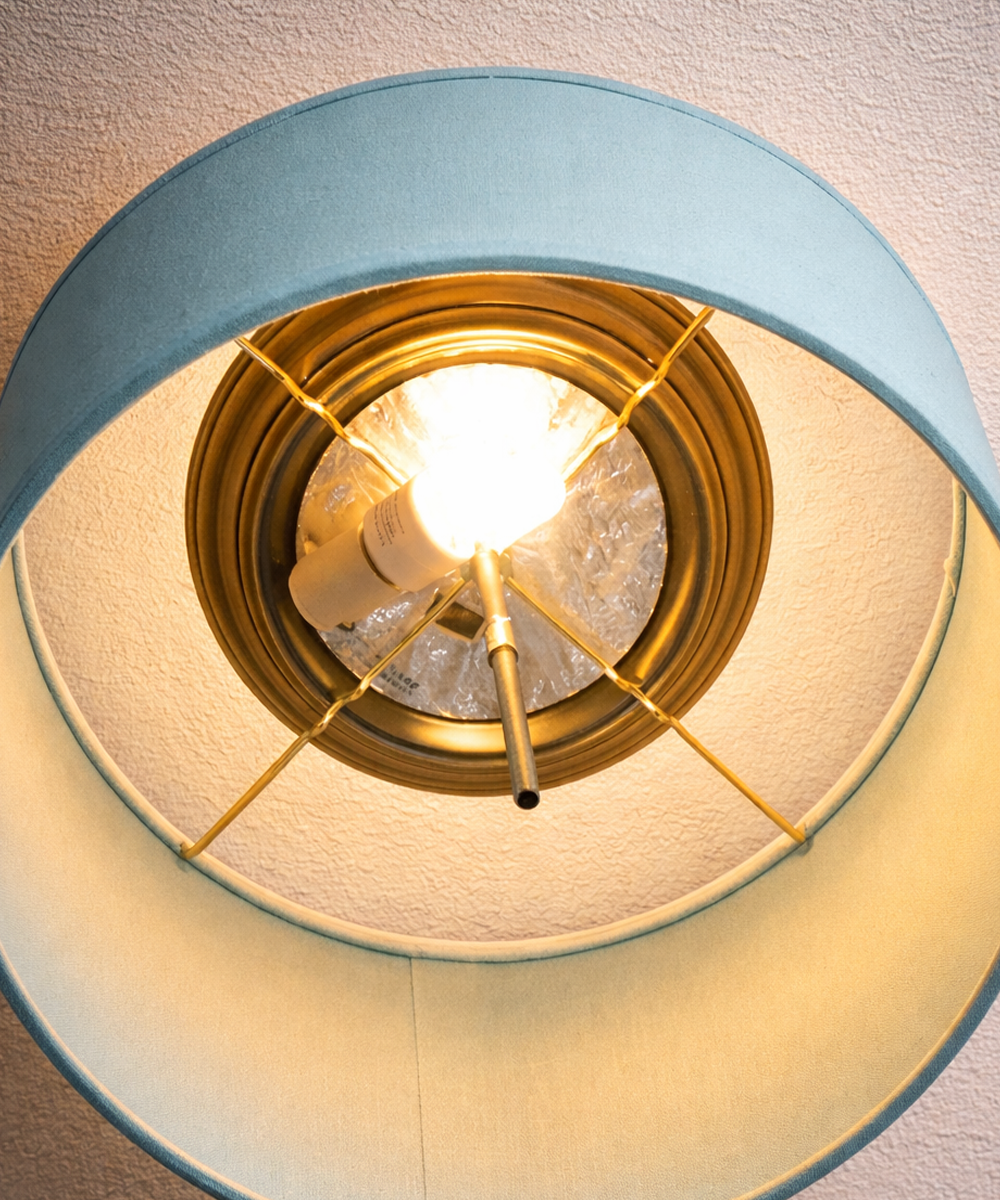 Flush Mount Conversion Kit | 14 Inch Wide | Paradise Blue | Drum Shade