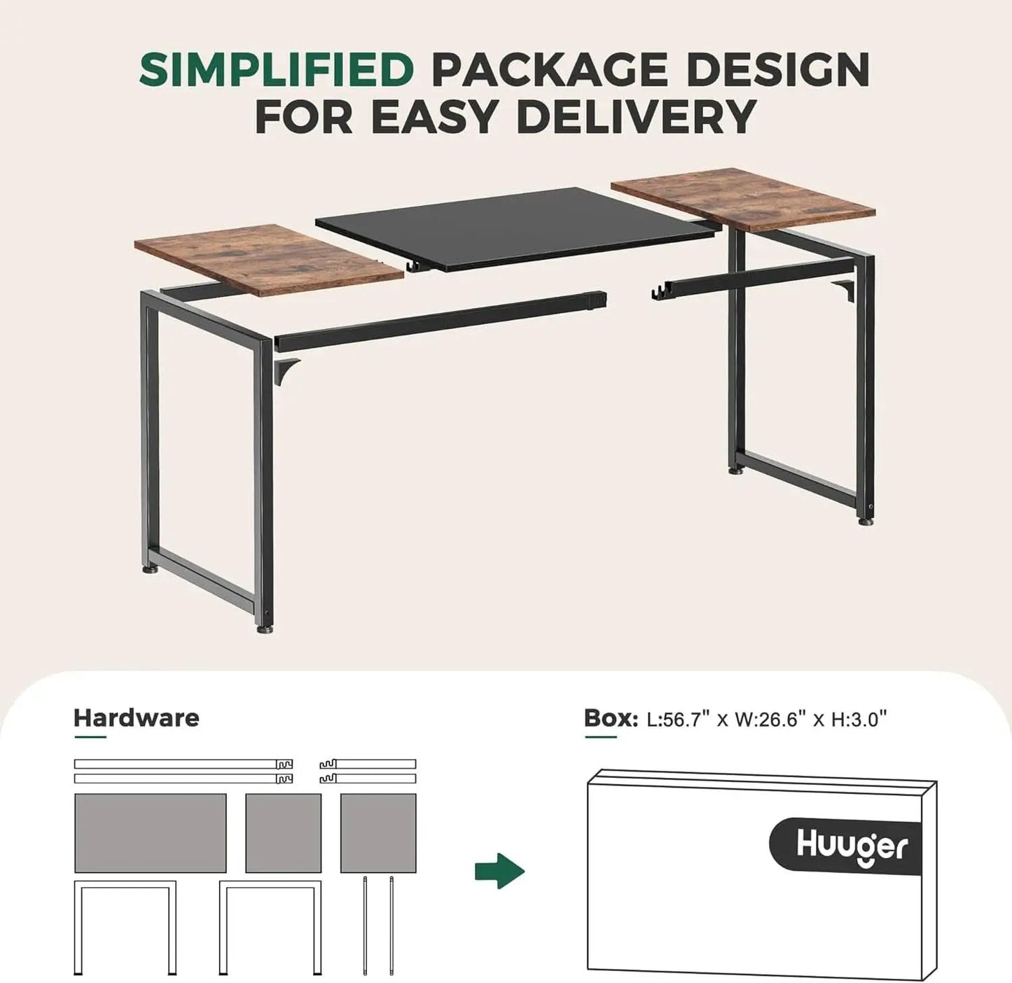 80 Inch Rustic Brown And Black Gaming Desk With Storage from PriceLows™