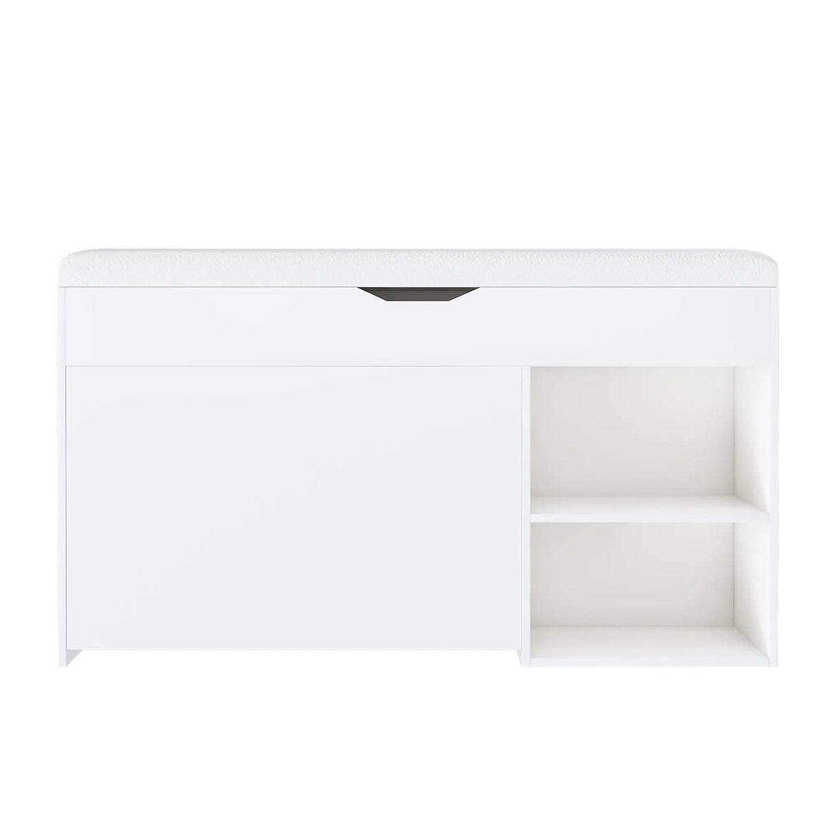 Modern Design Entryway Bench With Adjustable 3 Tier Flip-Up Drawers And Hidden | 39.37 x 11.81 x 20.47 in | 3-Tier | White
