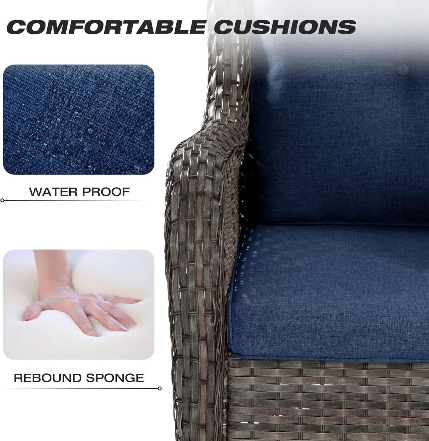 5-Piece Wicker Patio Furniture Set with Cushions from PriceLows™