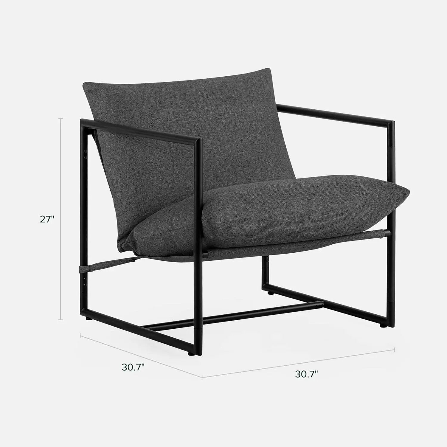 Aidan Sling Chair Dark Grey Metal Frame Shredded Foam from PriceLows™
