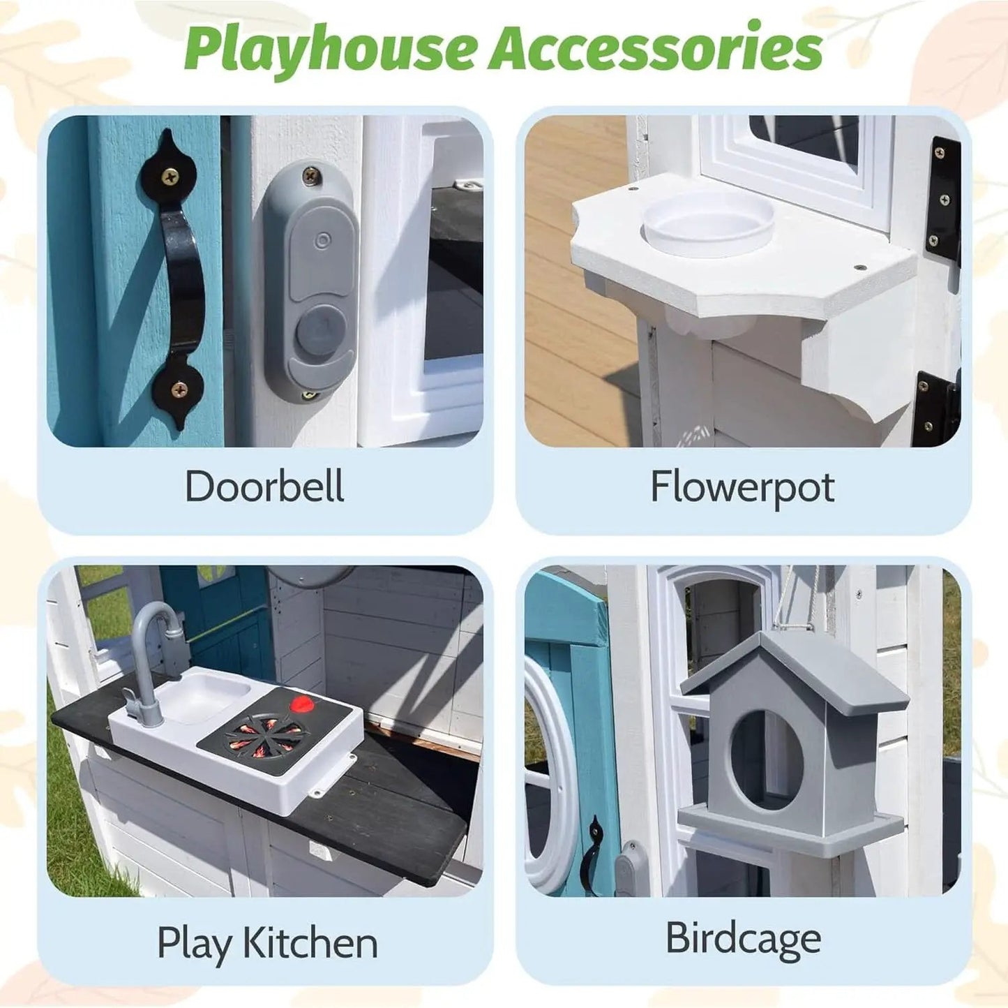 Natural Cedar Outdoor Kids Playhouse With Kitchenette from PriceLows™