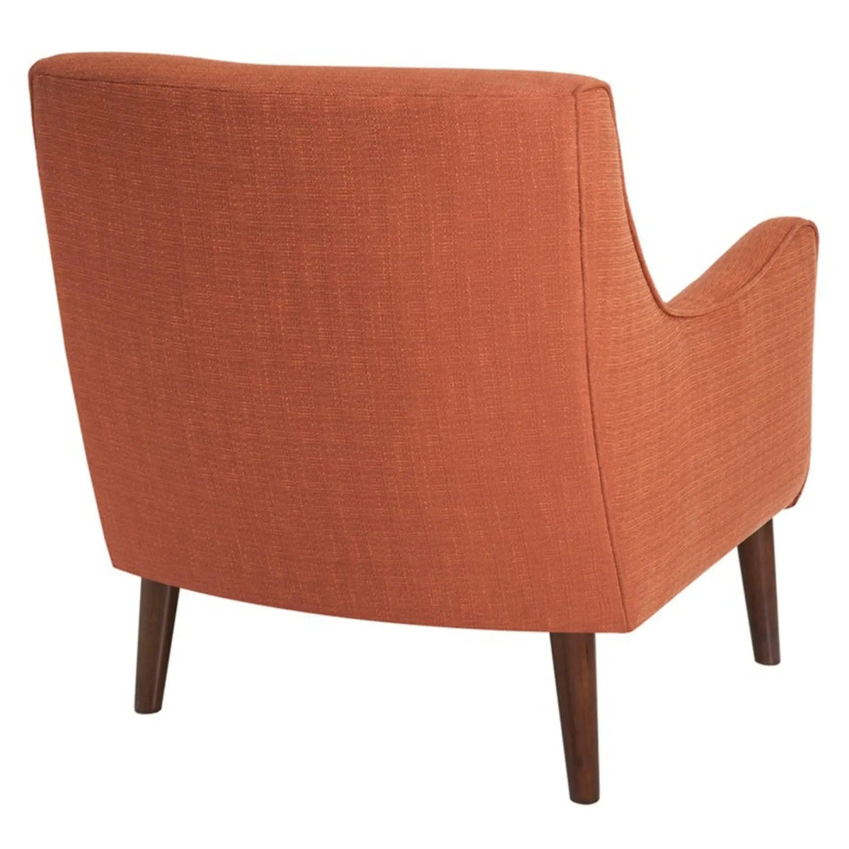 Upholstered Accent Chair | Burnt Orange | Mid-Century Design | Tight Back