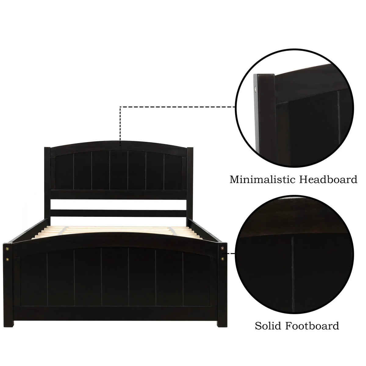 Wood Platform Bed | Headboard And Footboard | Slat Support | Minimalist Style