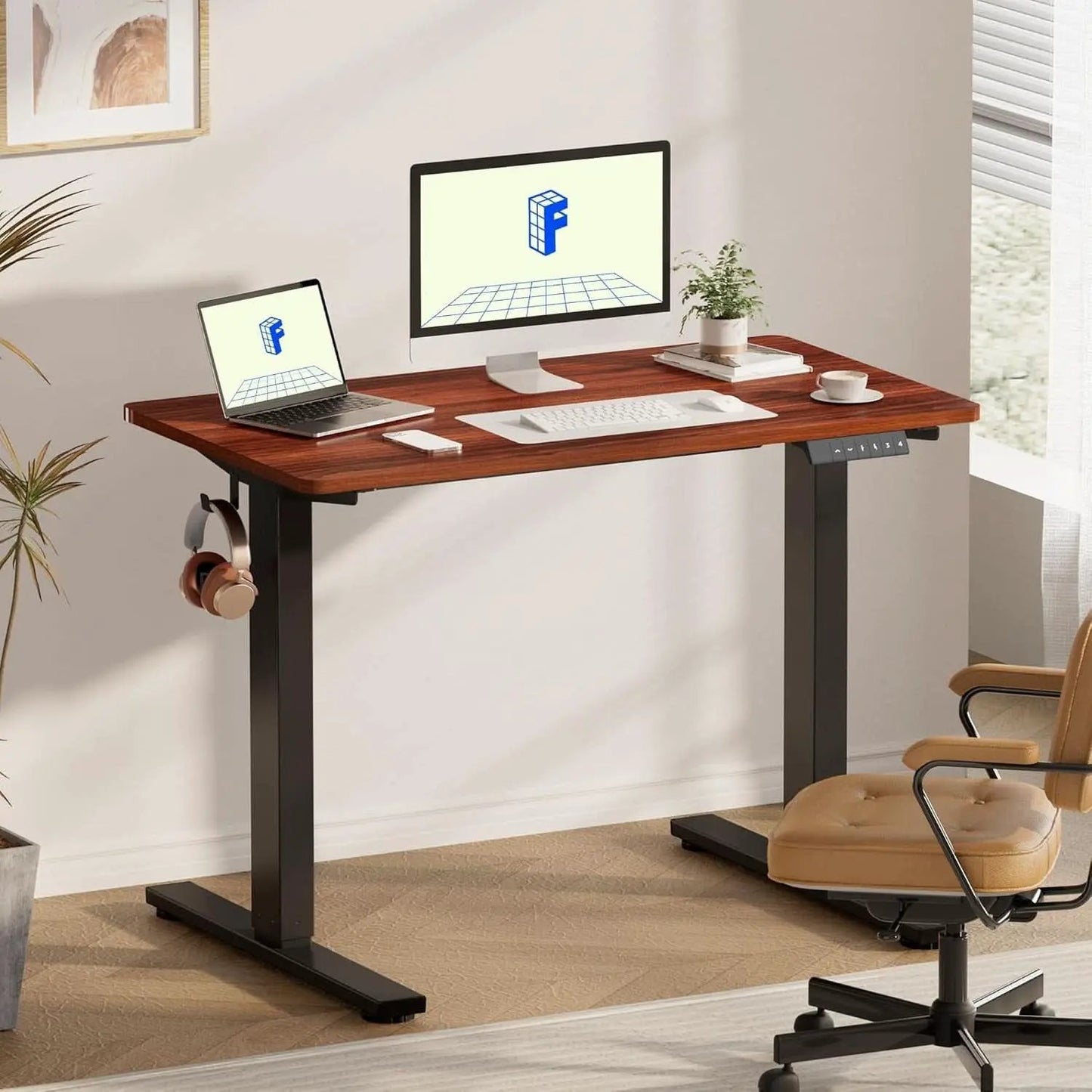 Electric Height Adjustable Standing Desk 48x24 Home Office from PriceLows™