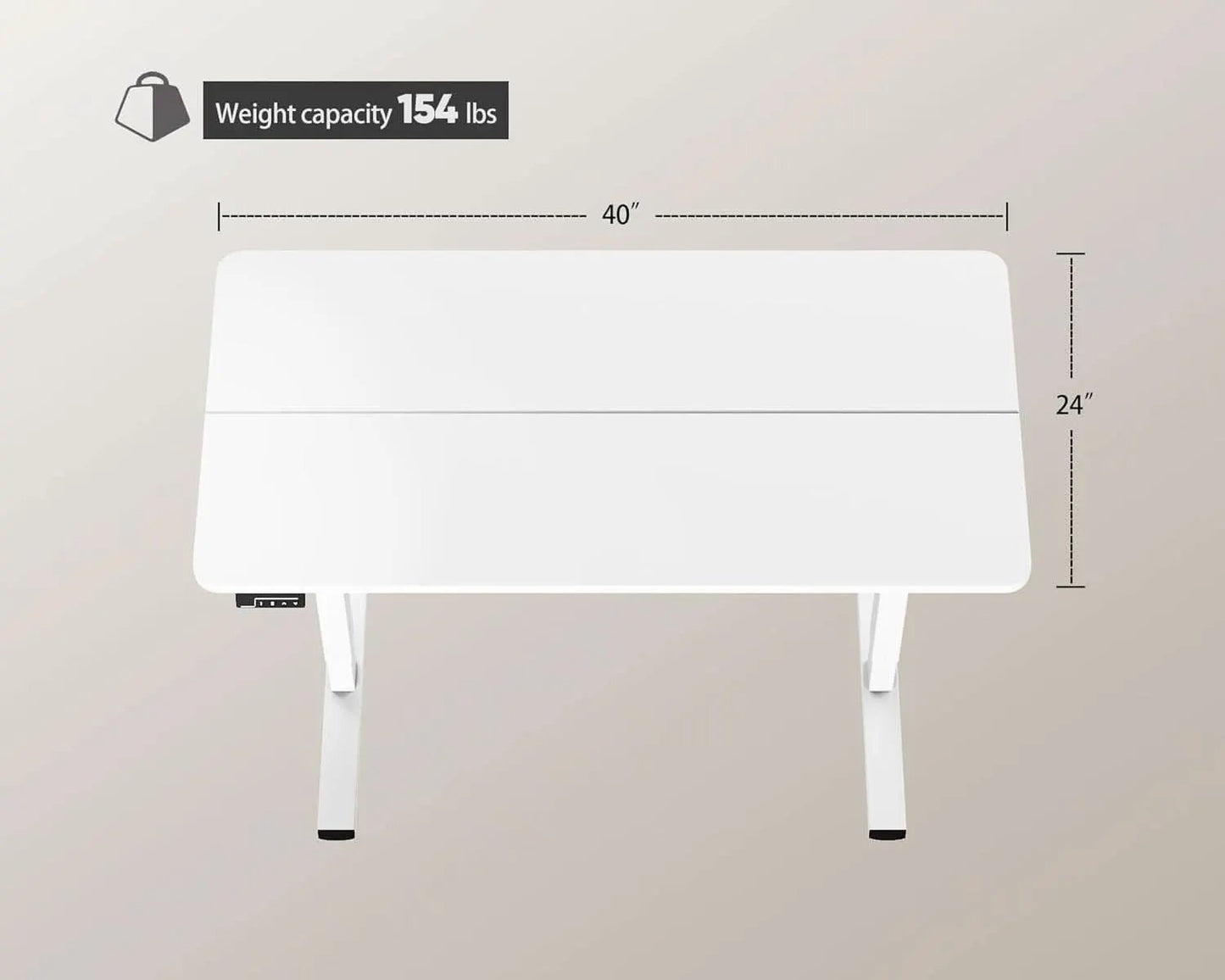 Electric Adjustable Height Standing Desk 40x24 Inches White With Memory Preset from PriceLows™