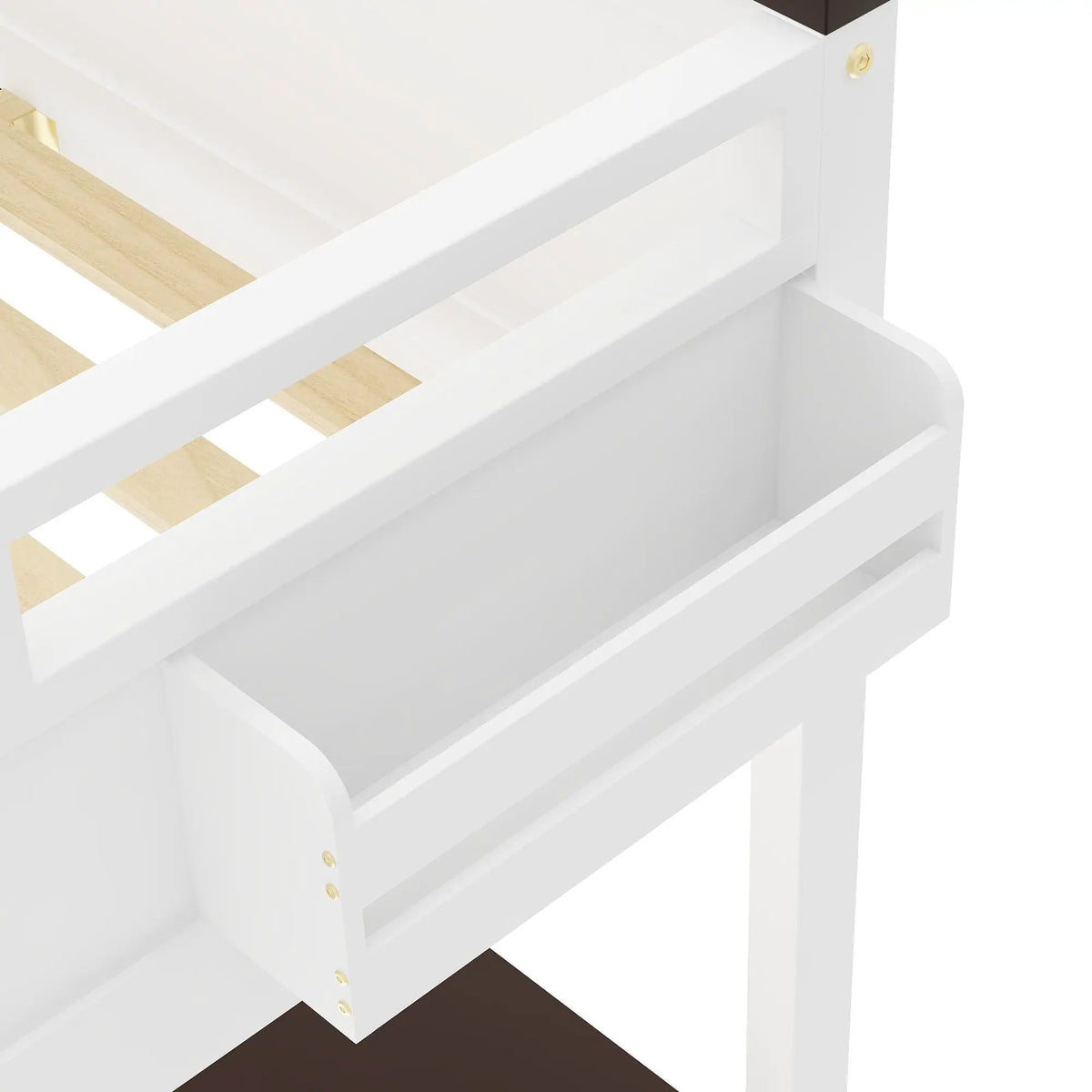 Queen Loft Bed With Desk | White | Open Shelf | USB Charging Station