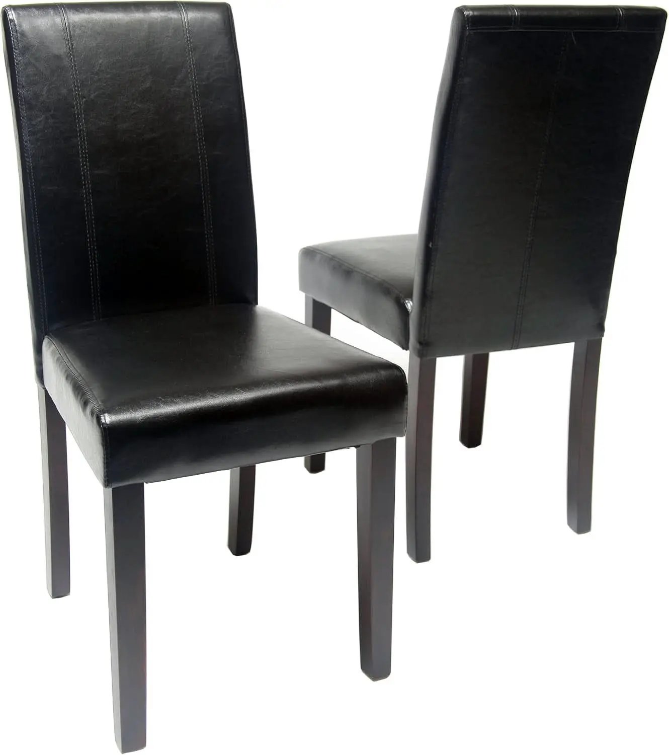 Parson Chair Leatherette Padded Black Urban Set Of 2 from PriceLows™