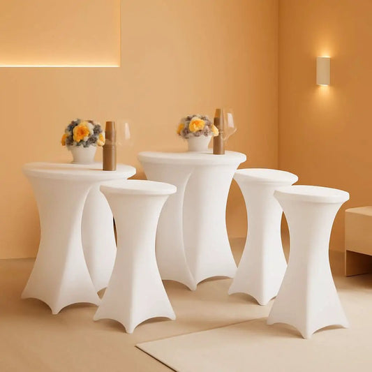 White Spandex Square Cocktail Table Covers 32x43Inches from PriceLows™