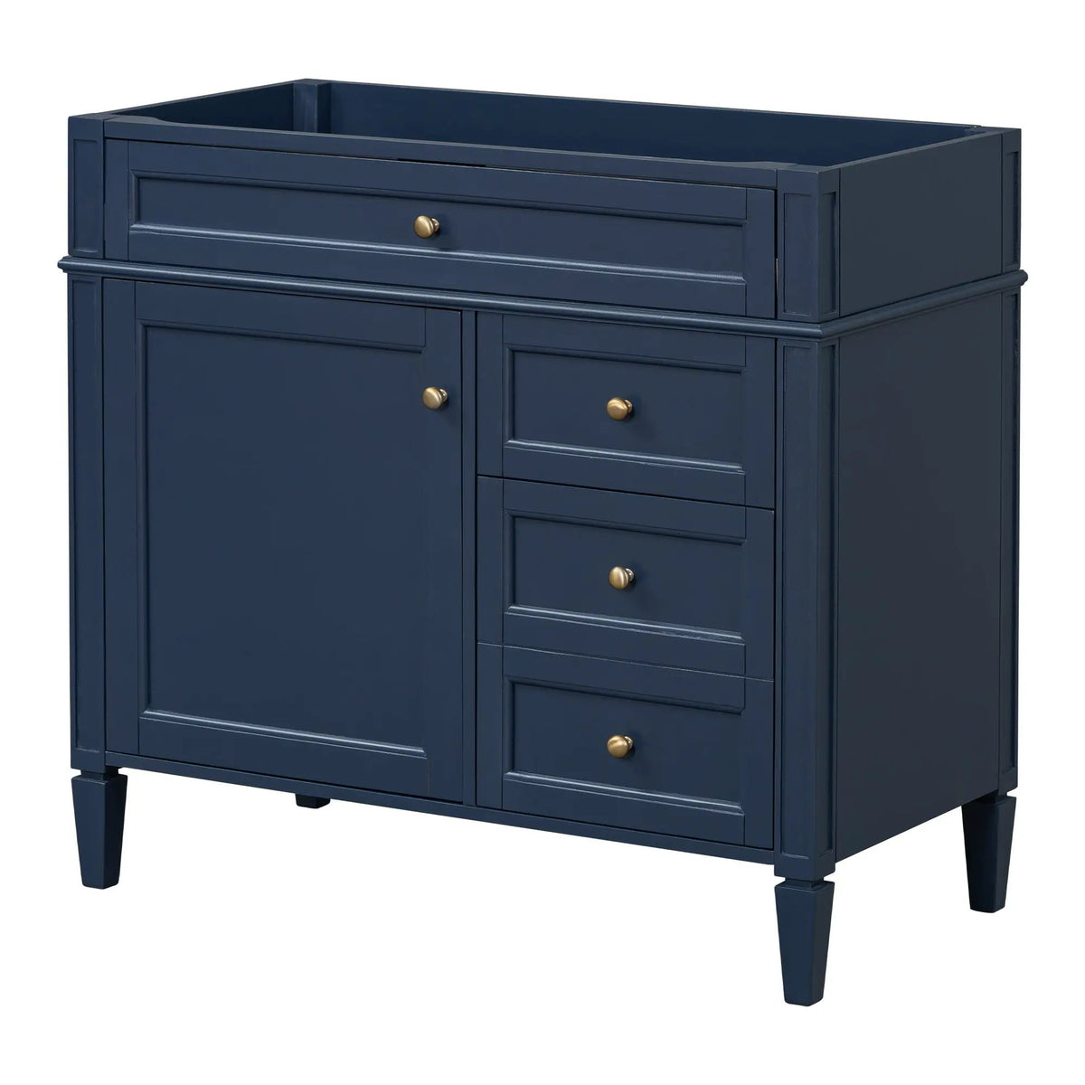 Bathroom Vanity | 3 Drawers | Blue Finish | Tip Out